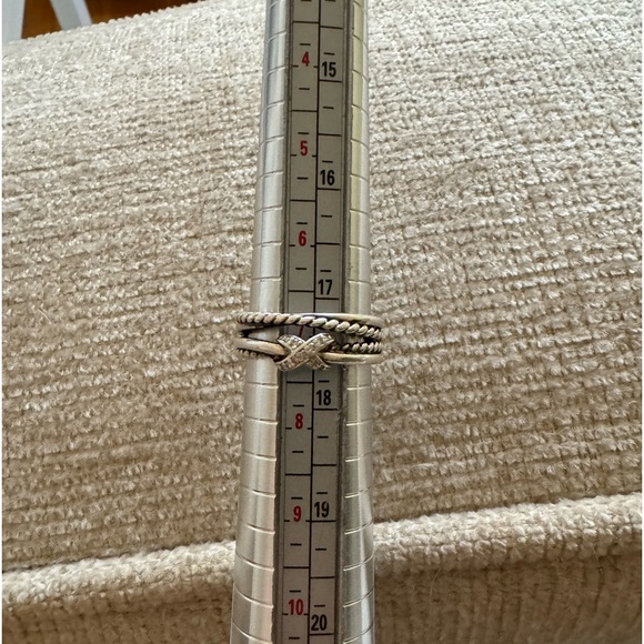 David Yurman X Crossover Band Ring Sterling Silver with Diamonds - size 7 w/ Box - Picture 11 of 12